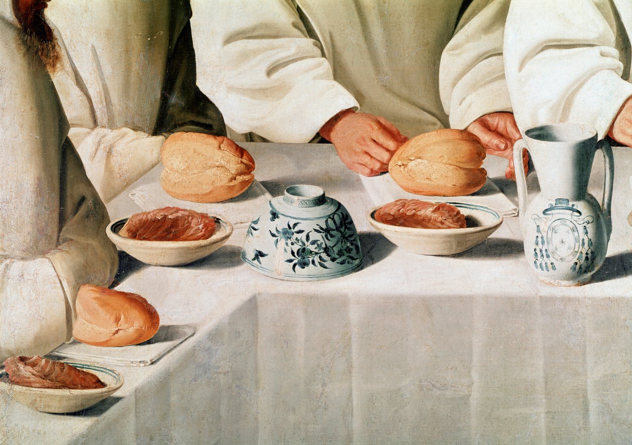 O milagre de São Hugh no refeitório do Mosteiro dos Cartuxos, detalhe (óleo sobre tela de Francisco de Zurbaran