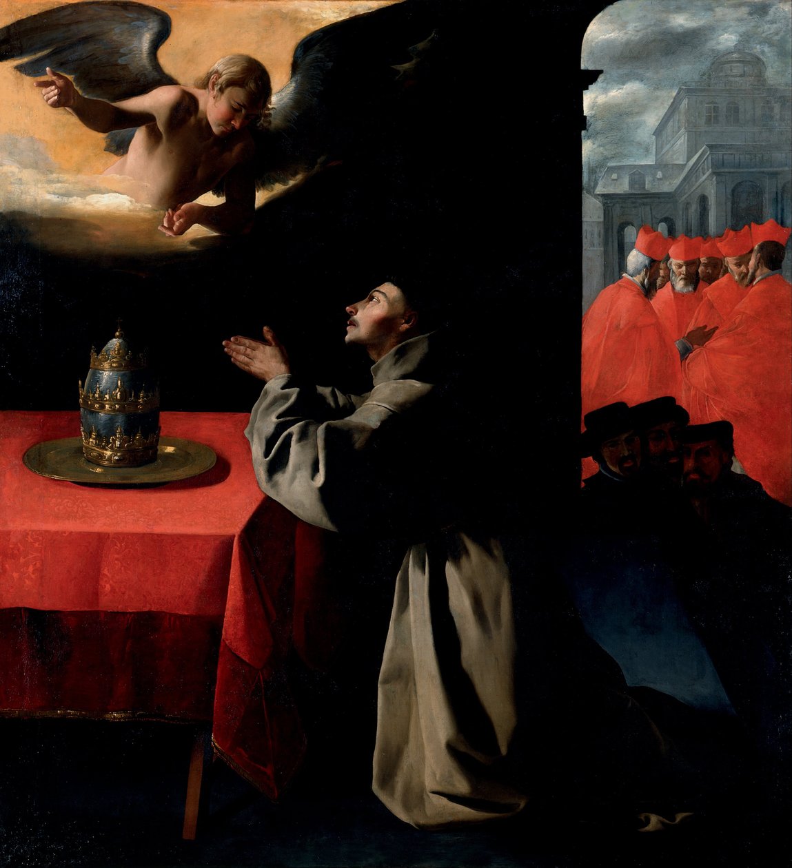 A Oração de São Boaventura sobre a Seleção do Novo Papa de Francisco de Zurbaran
