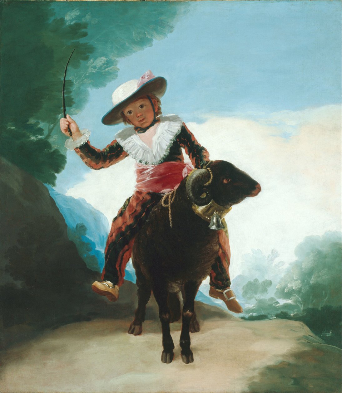 Menino, ligado, um, ram de Francisco de Goya