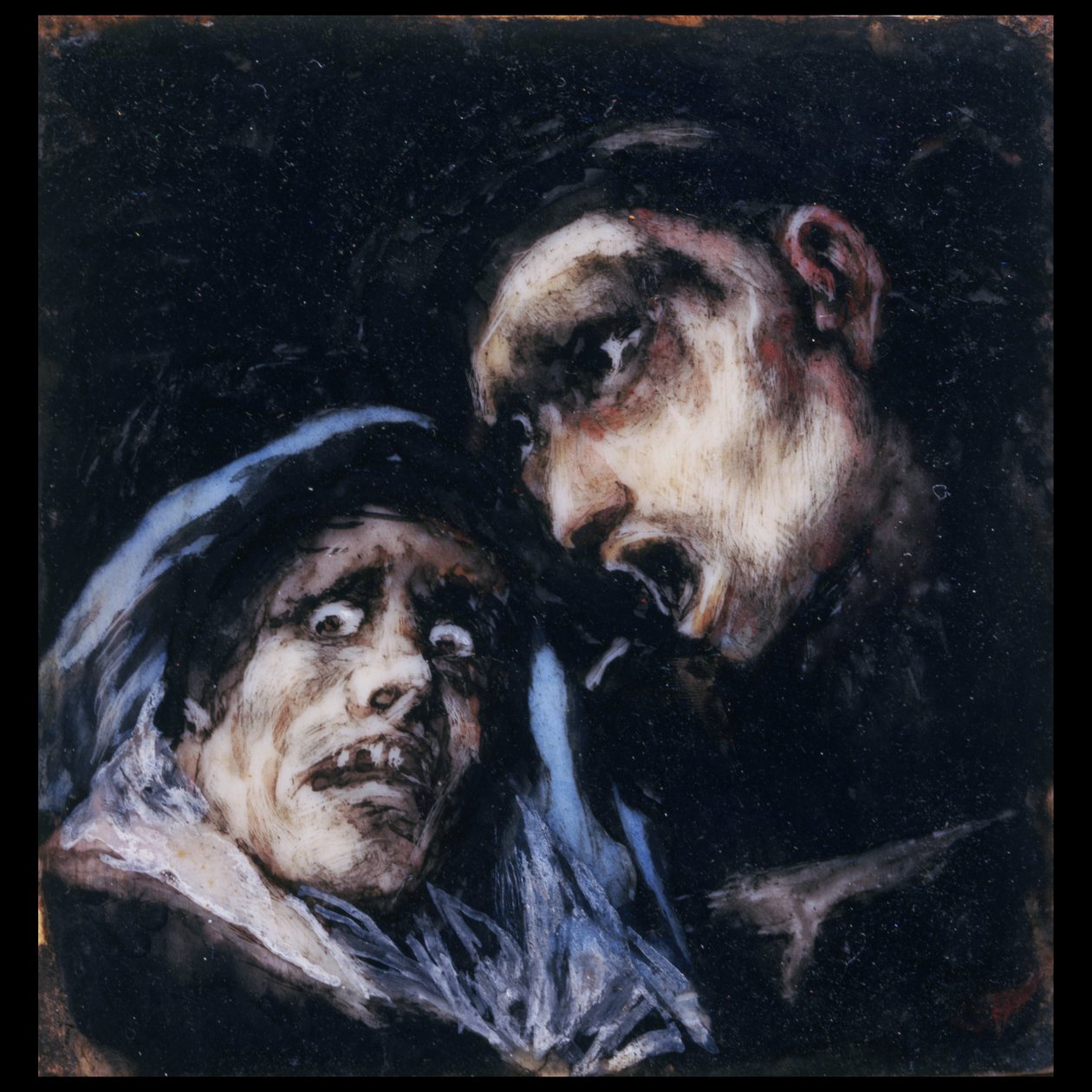 Monge falando com uma mulher velha de Francisco de Goya