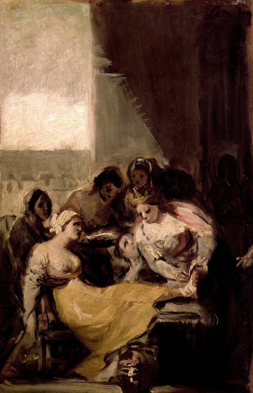 Santa Isabel de Portugal Curando as feridas de uma mulher doente de Francisco de Goya