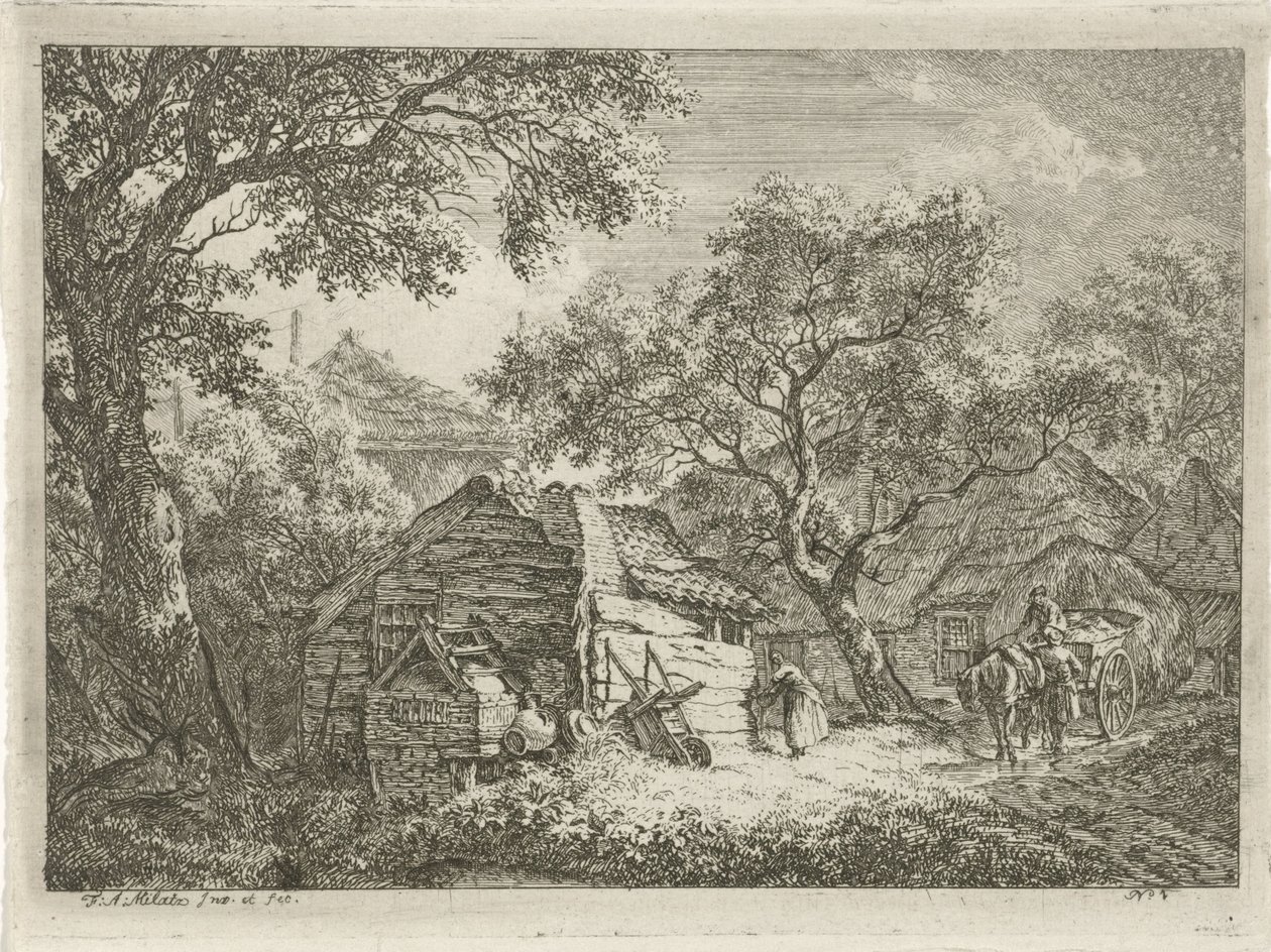 Quinta rodeada de árvores
Paisagens arborizadas (título da série) de Franciscus Andreas Milatz