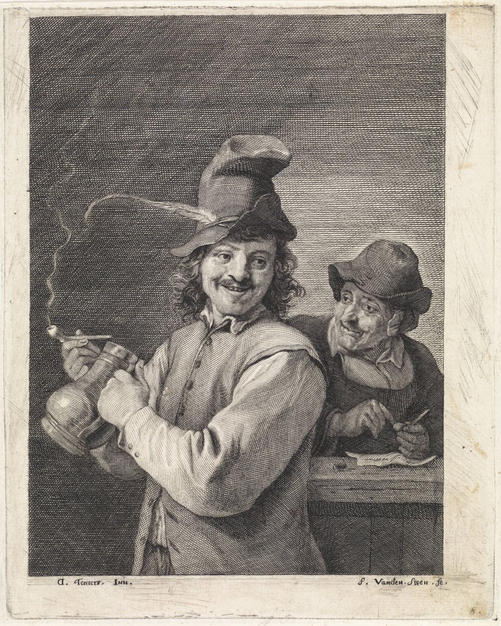 Agricultor com jarro e cano de Franciscus van der Steen