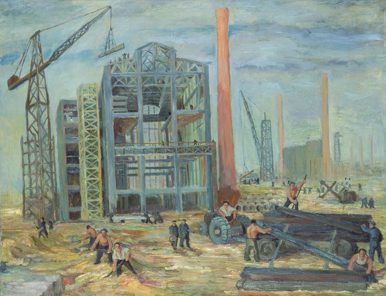 No edifício, 1951 óleo sobre tela de Franciszek Zmurko