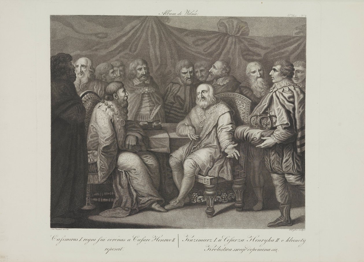 Casimir I, o Restaurador, encontro do imperador Henrique III por Smuglewicz, Franciszek (1745-1807). Litografia, Fim do século XVIII. Colecção Privada de Franciszek Smuglewicz