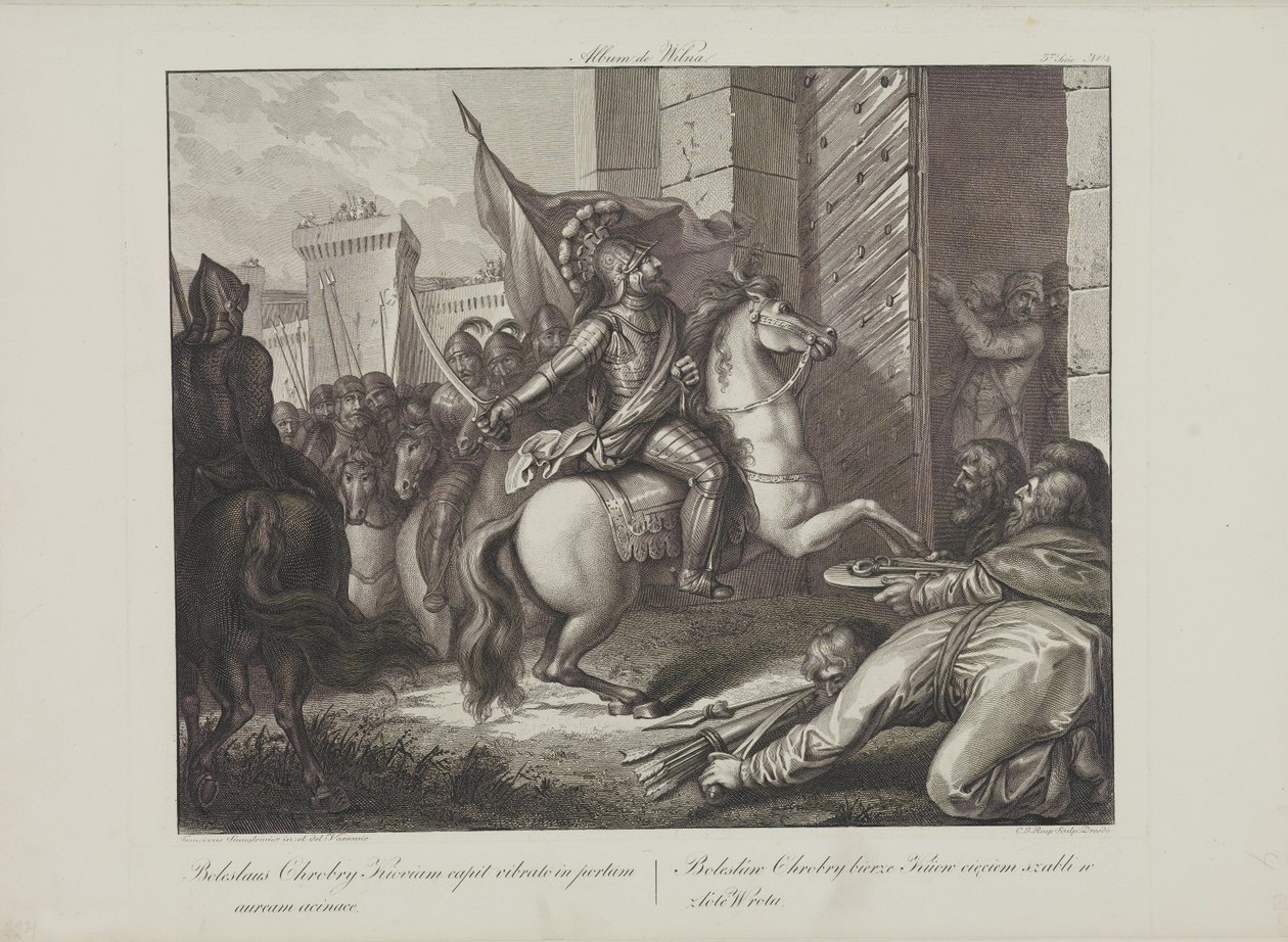 Entrada de Boleslaw the Brave em Kiev por Smuglewicz, Franciszek (1745-1807). Litografia, Fim do 18º Cêntimo. Colecção Privada de Franciszek Smuglewicz