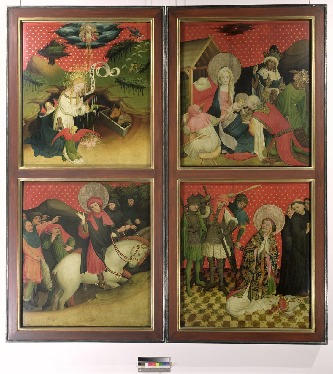 O Altar de São Tomás da Igreja de São João, em Hamburgo, começou em 1424 (tempera & óleo em painel) de Francke Master