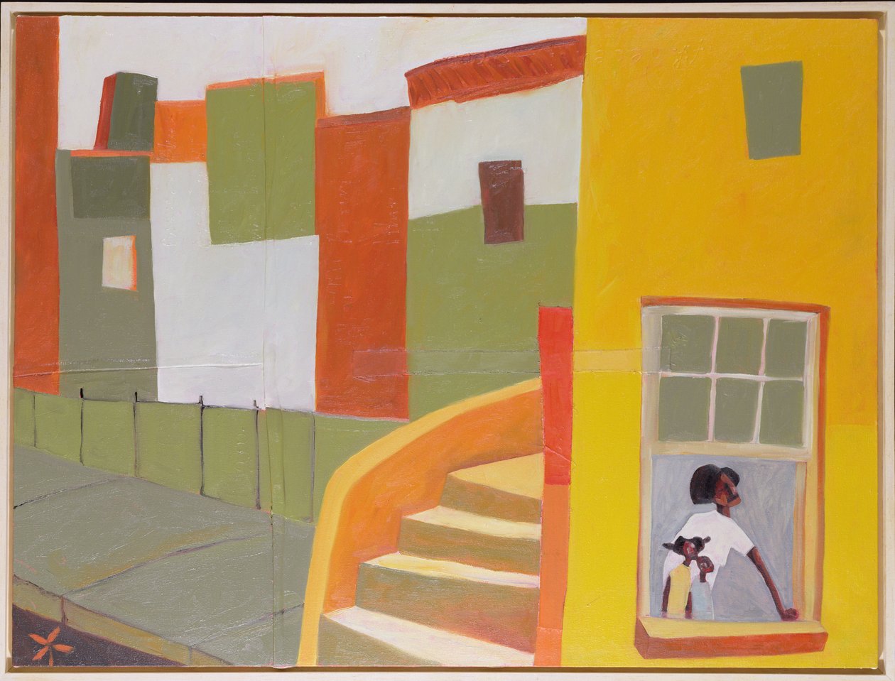 Brownstone Blues, 2000 (técnica mista sobre tela) de Francks Deceus