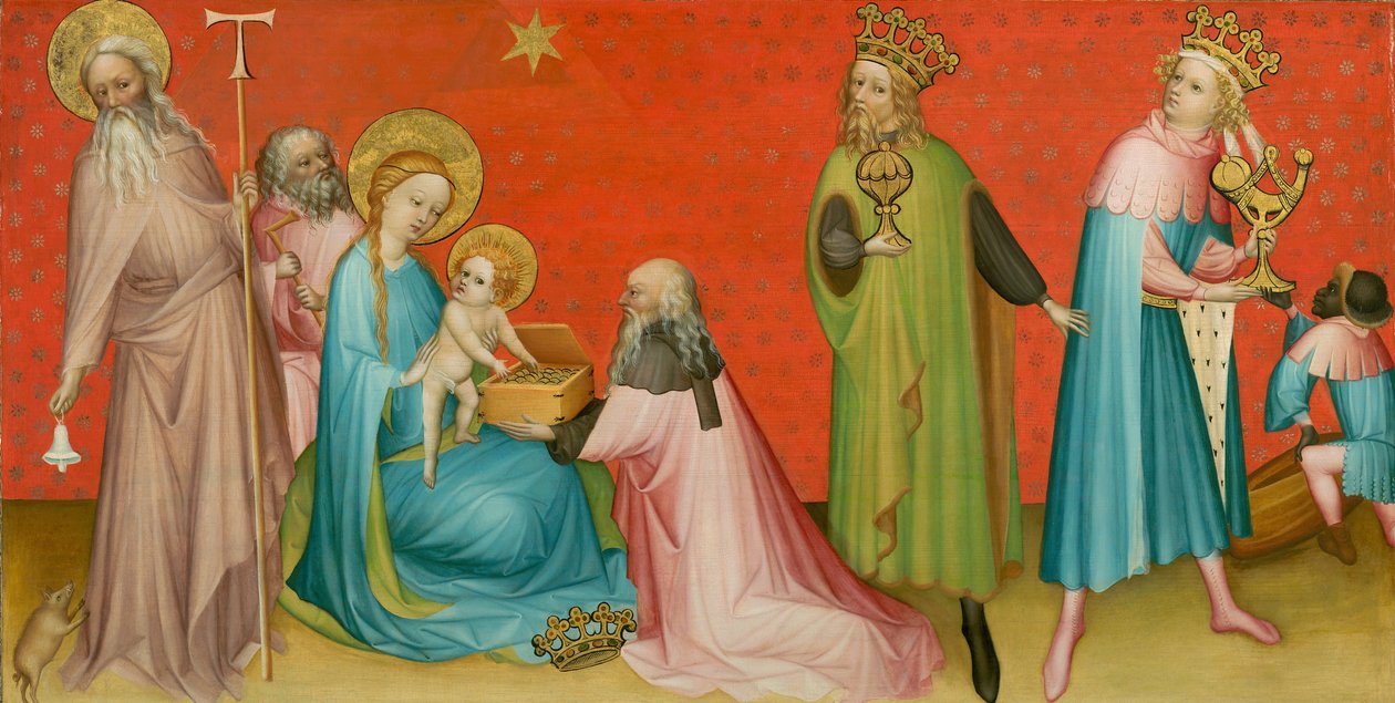Adoração dos Magos com Santo António Abade de Franco Flemish Master