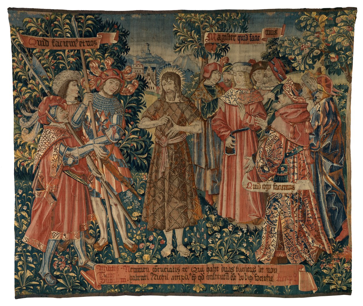 Tapeçaria, São João pregando (lã e seda) de Franco Flemish School