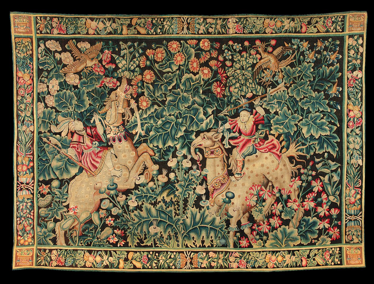 Tapeçaria de verdura exótica, possivelmente Tournai, c.1520-50 de Franco Flemish School