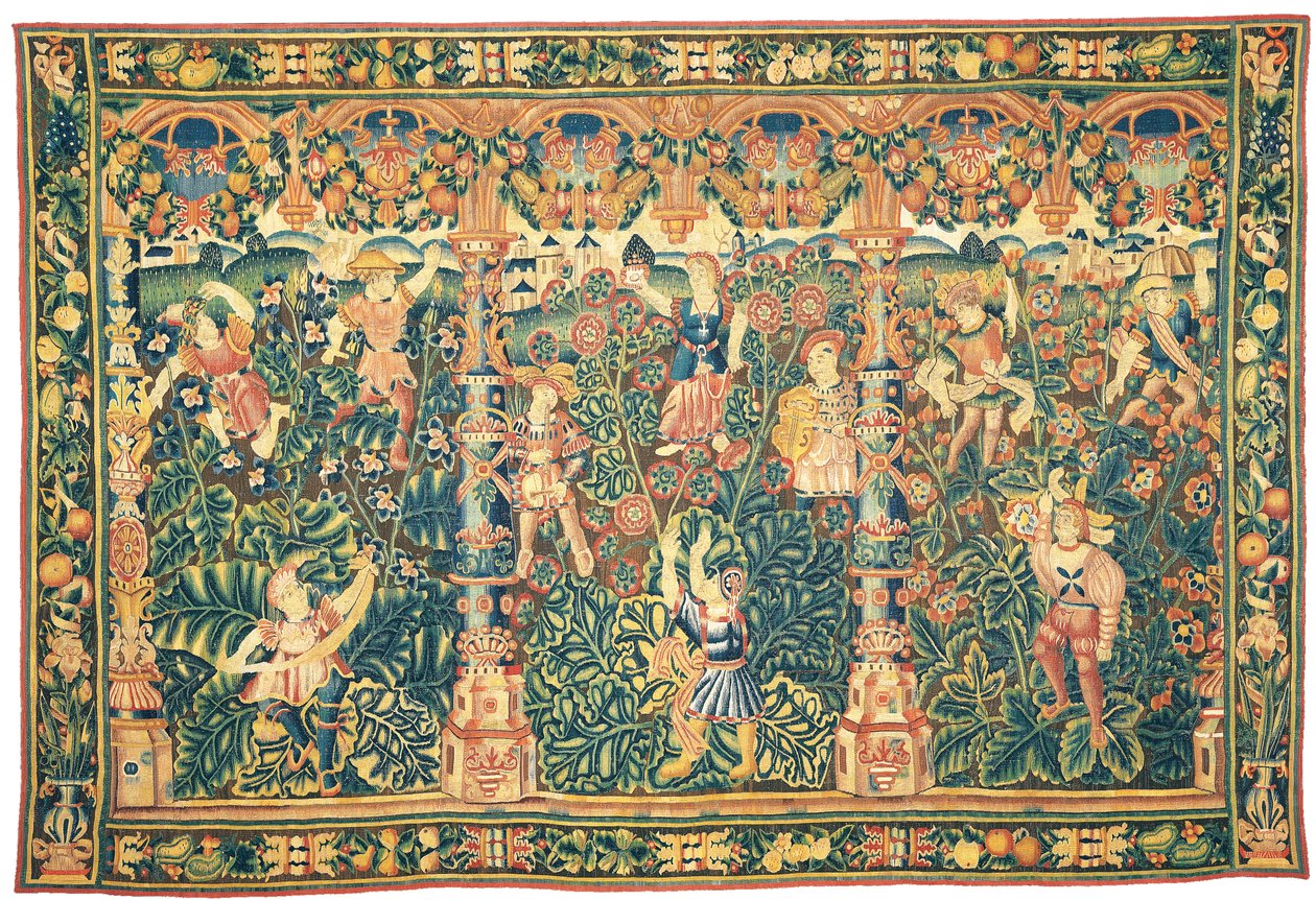 Tapeçaria de verdura exótica, possivelmente Tournai, primeira metade do século XVI de Franco Flemish School