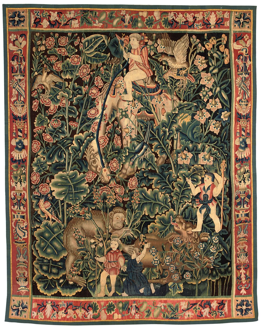 Tapeçaria de verdura exótica, provavelmente Tournai, primeira metade do século XVI de Franco Flemish School