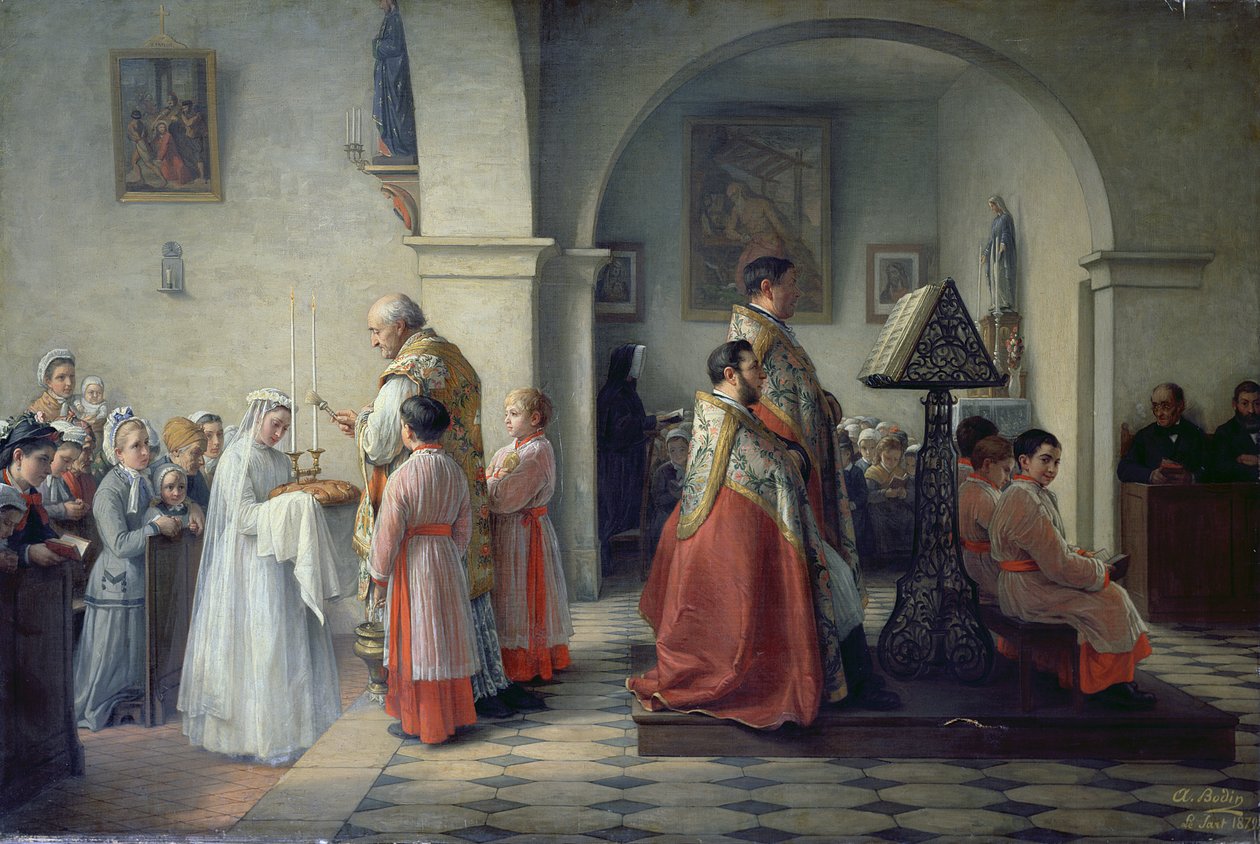 Abençoando o Pão, 1879 de Francois Archange Joseph Bodin