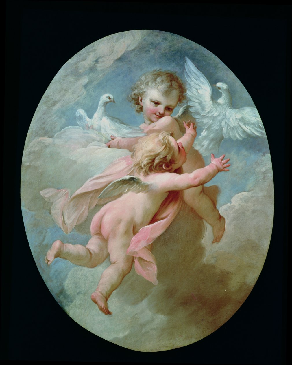 Anjos e pombas de François Boucher