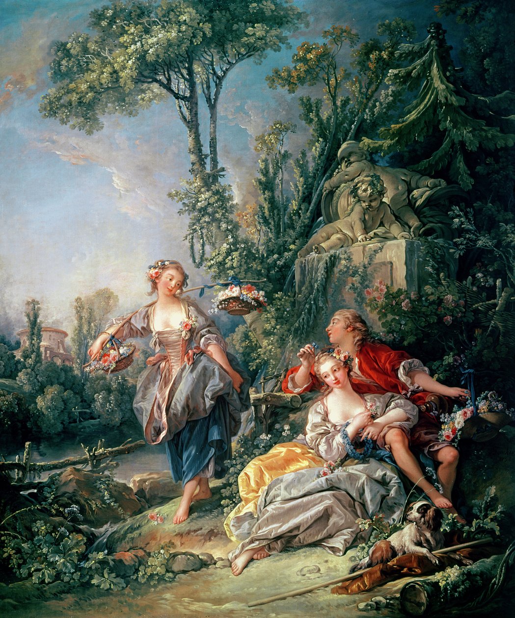 Amantes em um parque de François Boucher