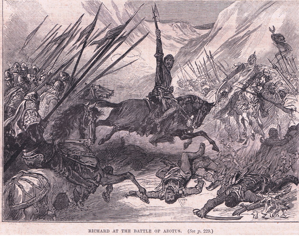 Richard na batalha de Azotus AD 1191 de Francois Edouard Zier
