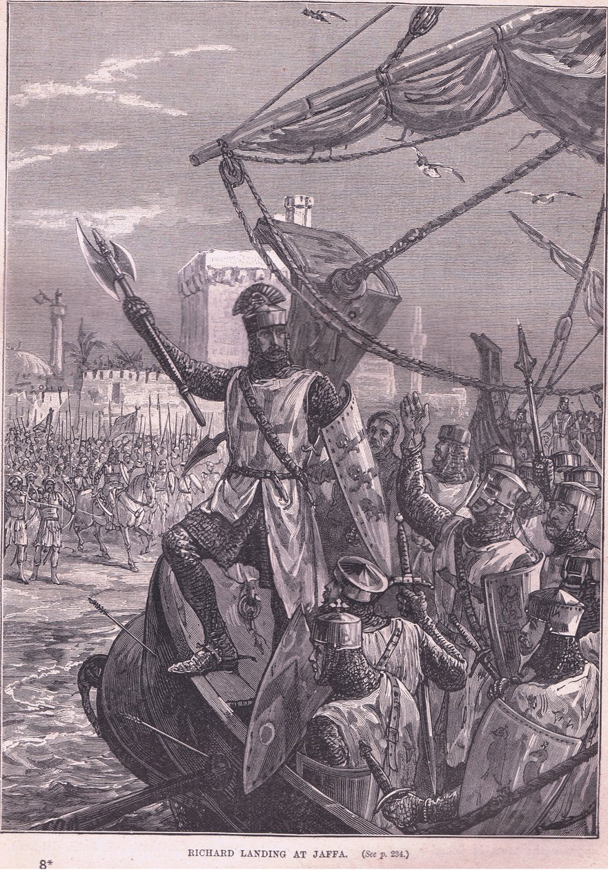 Richard desembarque em Jaffa AD 1192 de Francois Edouard Zier