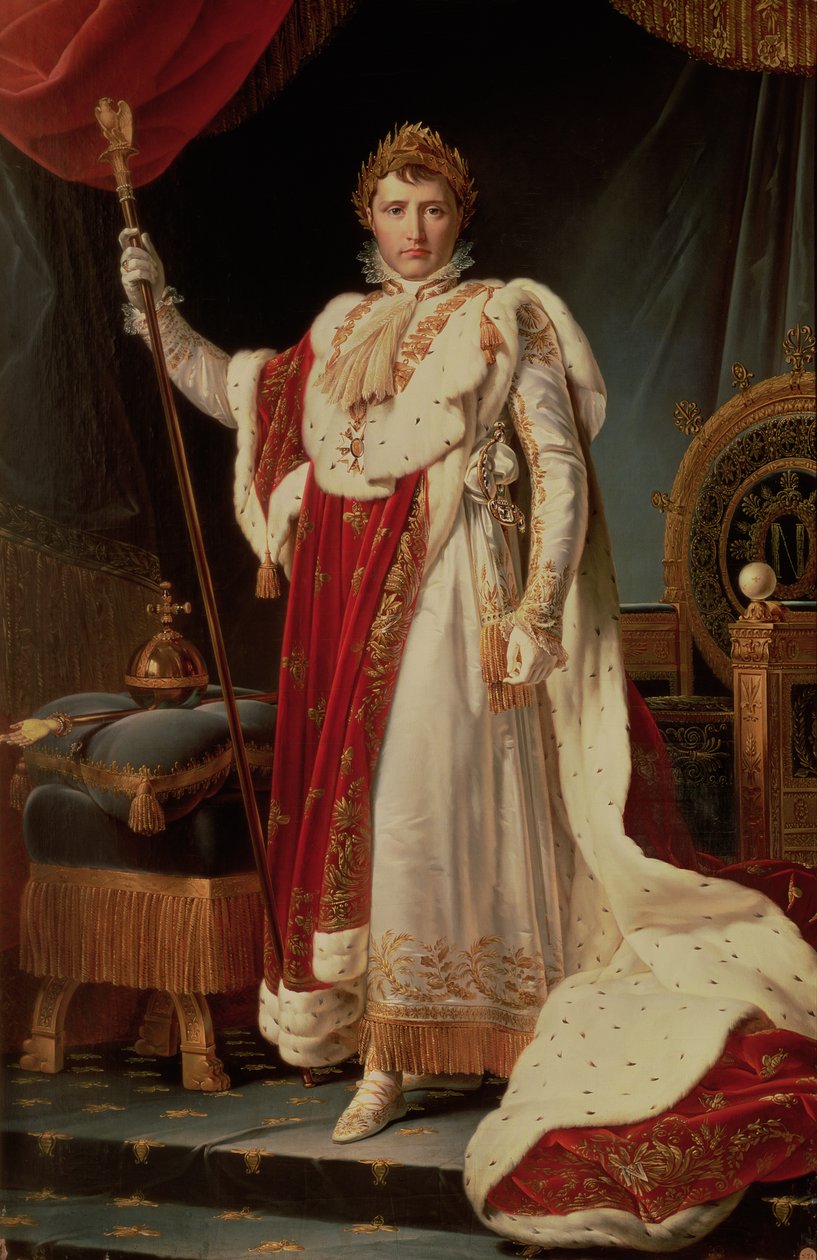 Napoleão em vestes de coroação, c.1804 de Baron François Pascal Simon Gérard