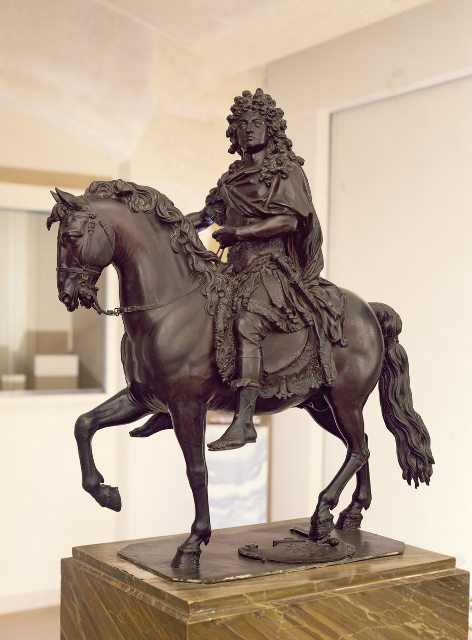 Estátua equestre de Luís XIV (1638-1715) em traje romano, 1699 (bronze) de Francois Girardon