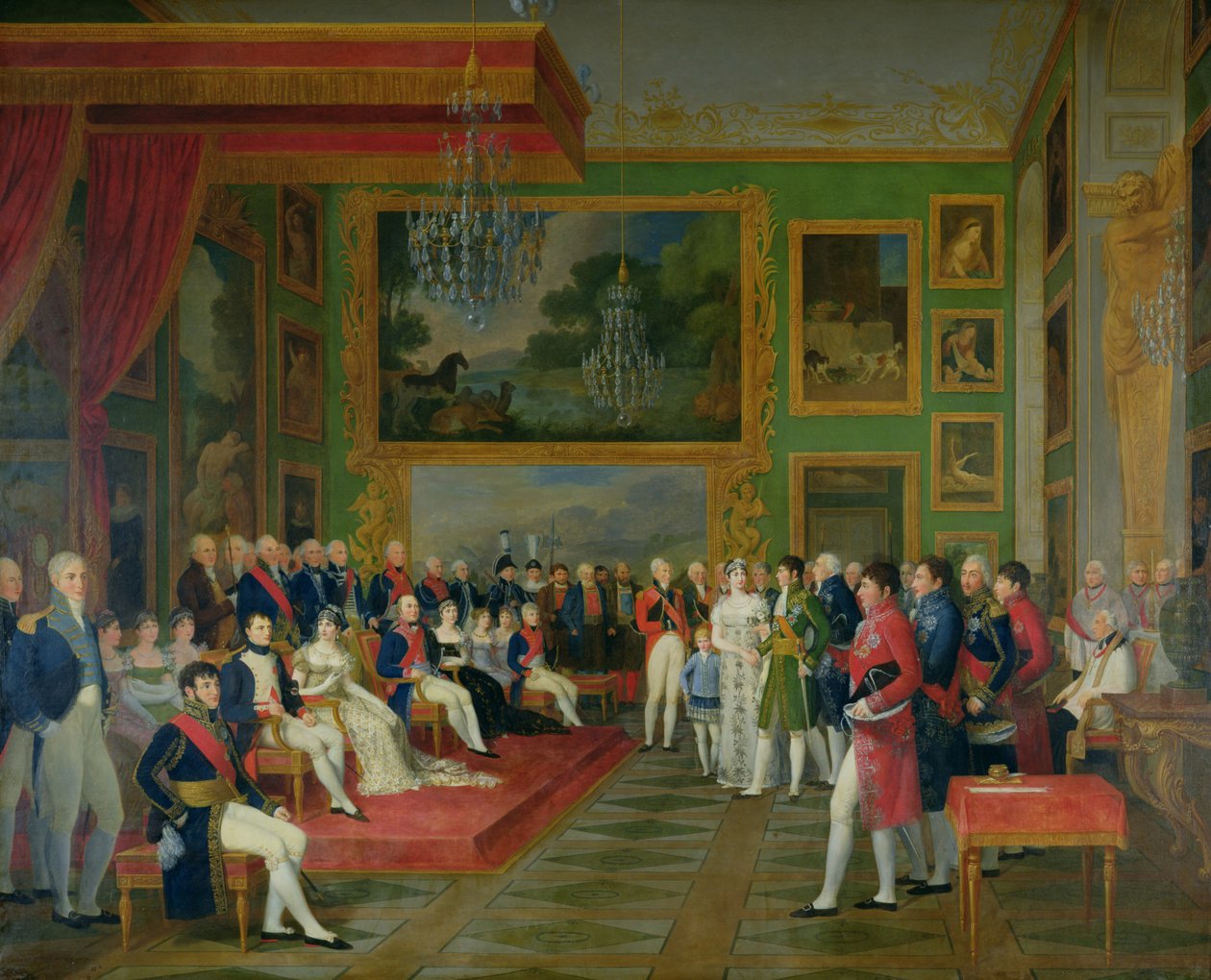 O casamento de Eugene de Beauharnais (1781-1824) a Amalie Auguste da Baviera em Munique, 13 de janeiro de 1806, 1808 de Francois Guillaume Menageot