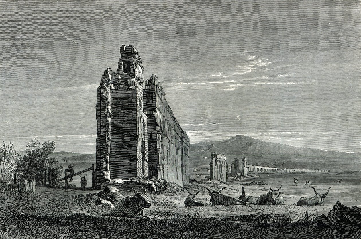 Ruínas do Aqueduto de Ápio Cláudio, Roma de Francois Louis Francais