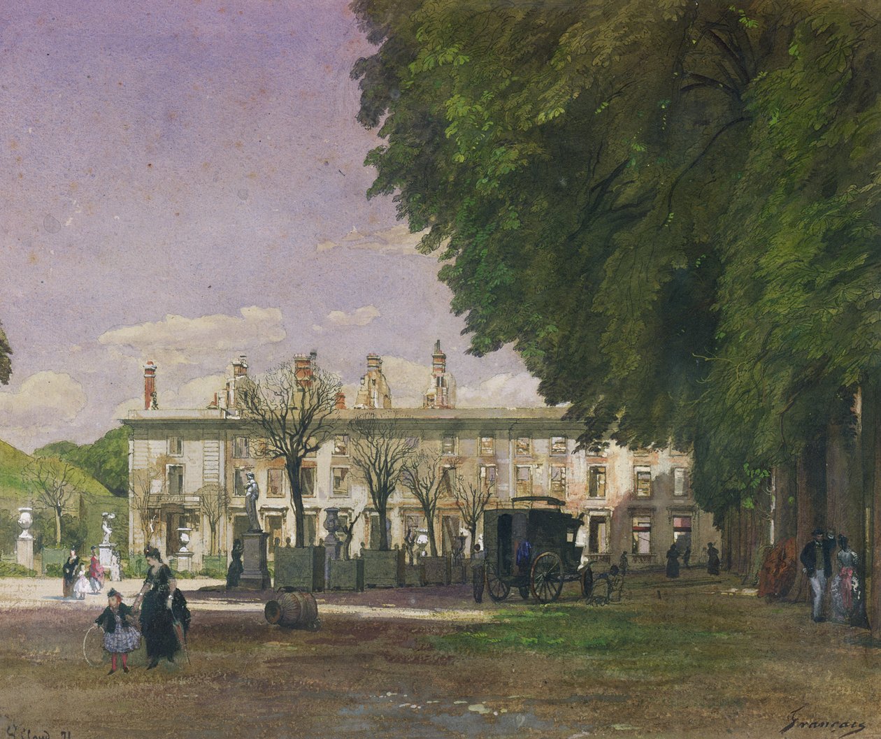 As ruínas do Chateau de Saint-Cloud em 1871 de Francois Louis Francais