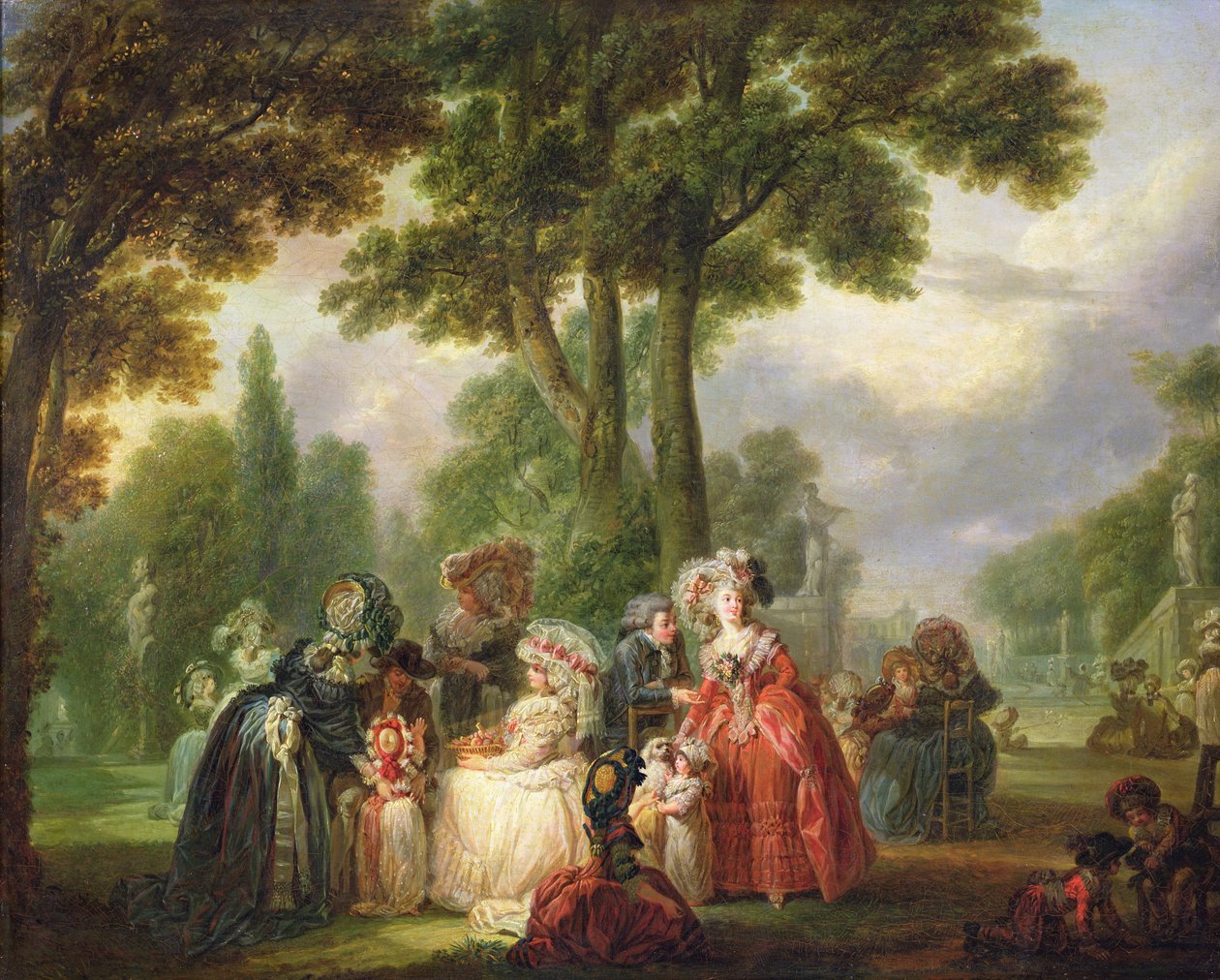 Uma reunião no parque de Francois Louis Joseph Watteau