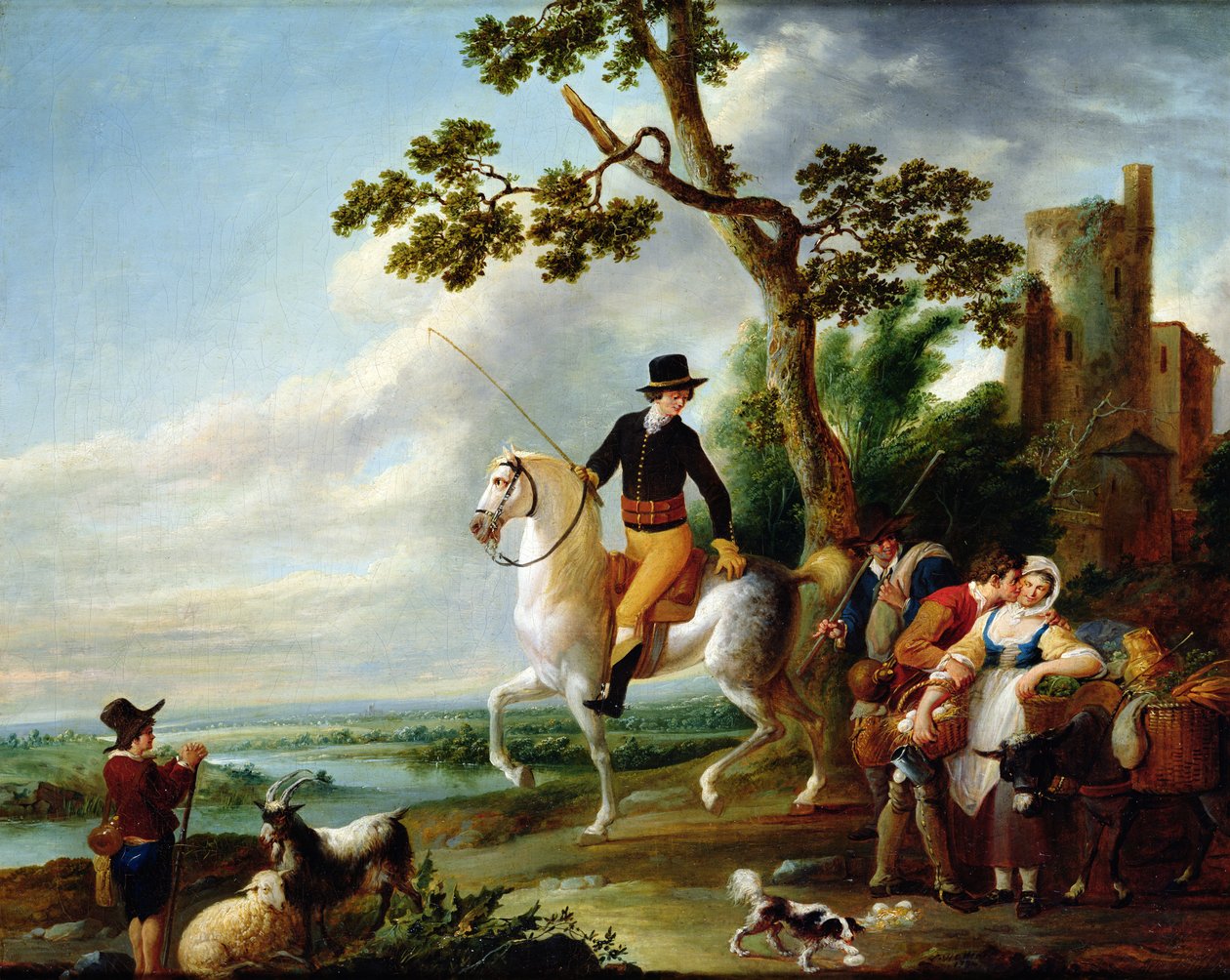 Um encontro romântico de Francois Louis Joseph Watteau