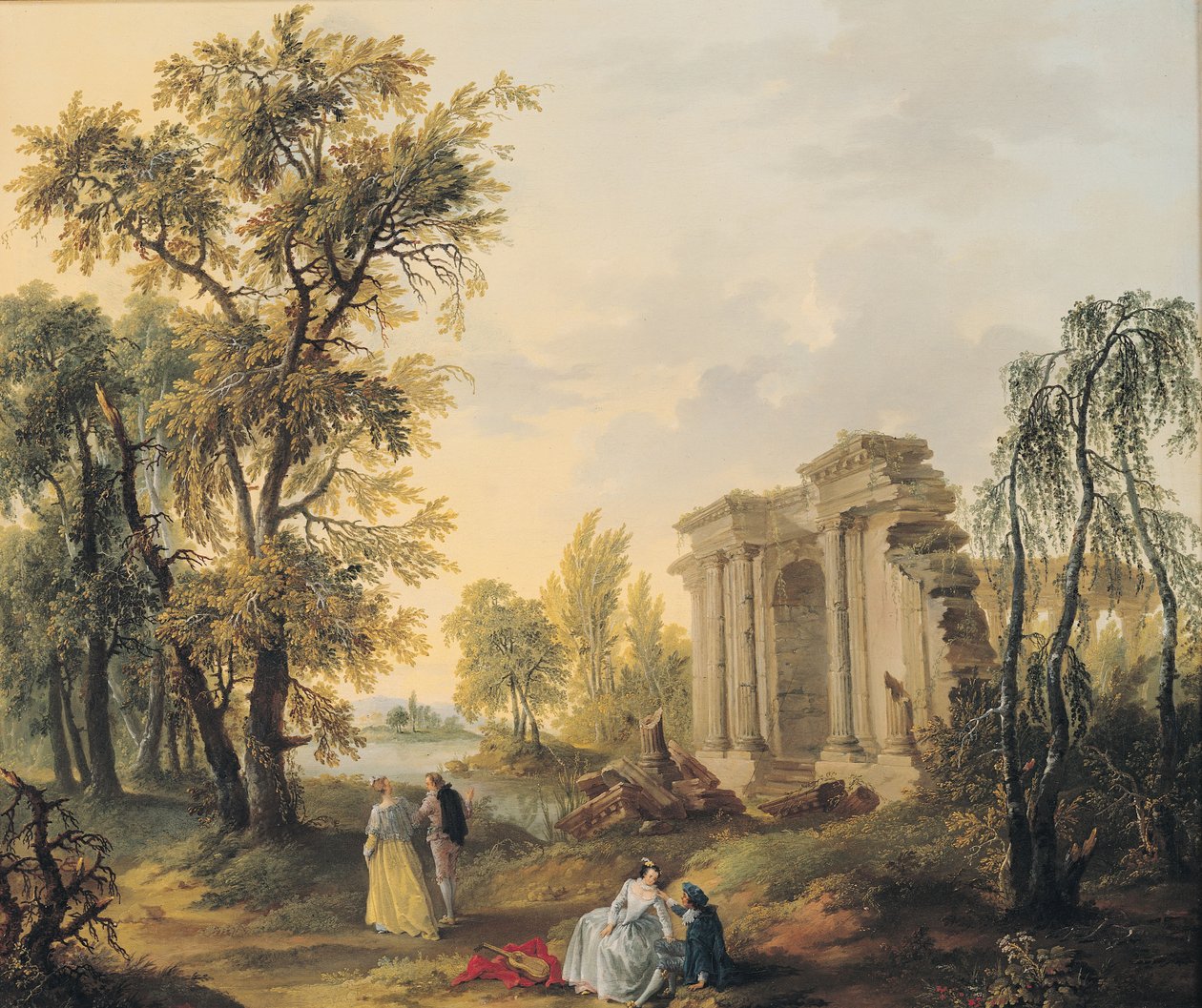 Amantes do País de Francois Louis Joseph Watteau