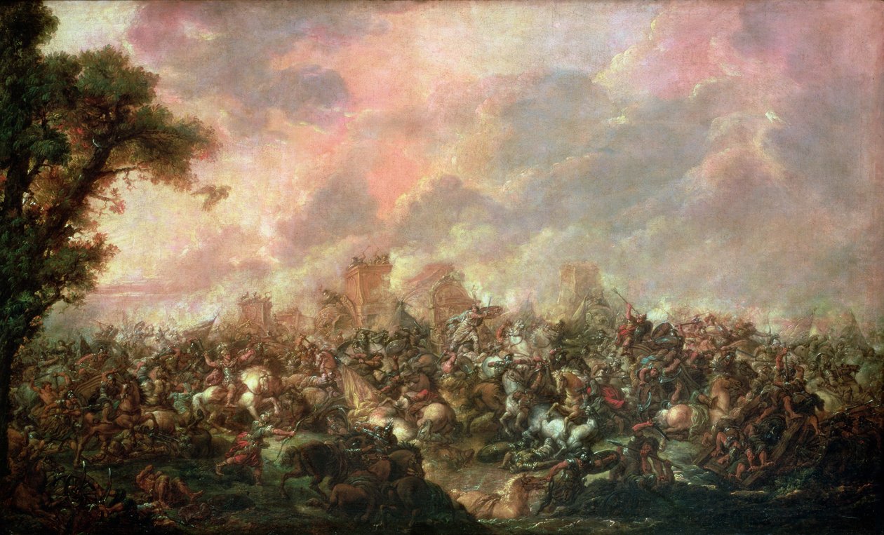 A derrota de Dario (339-330 aC) por Alexandre o Grande (356-323 aC) 331 aC de Francois Louis Joseph Watteau