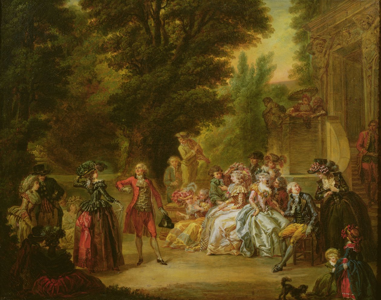 O Minueto Sob o Carvalho, 1787 de Francois Louis Joseph Watteau