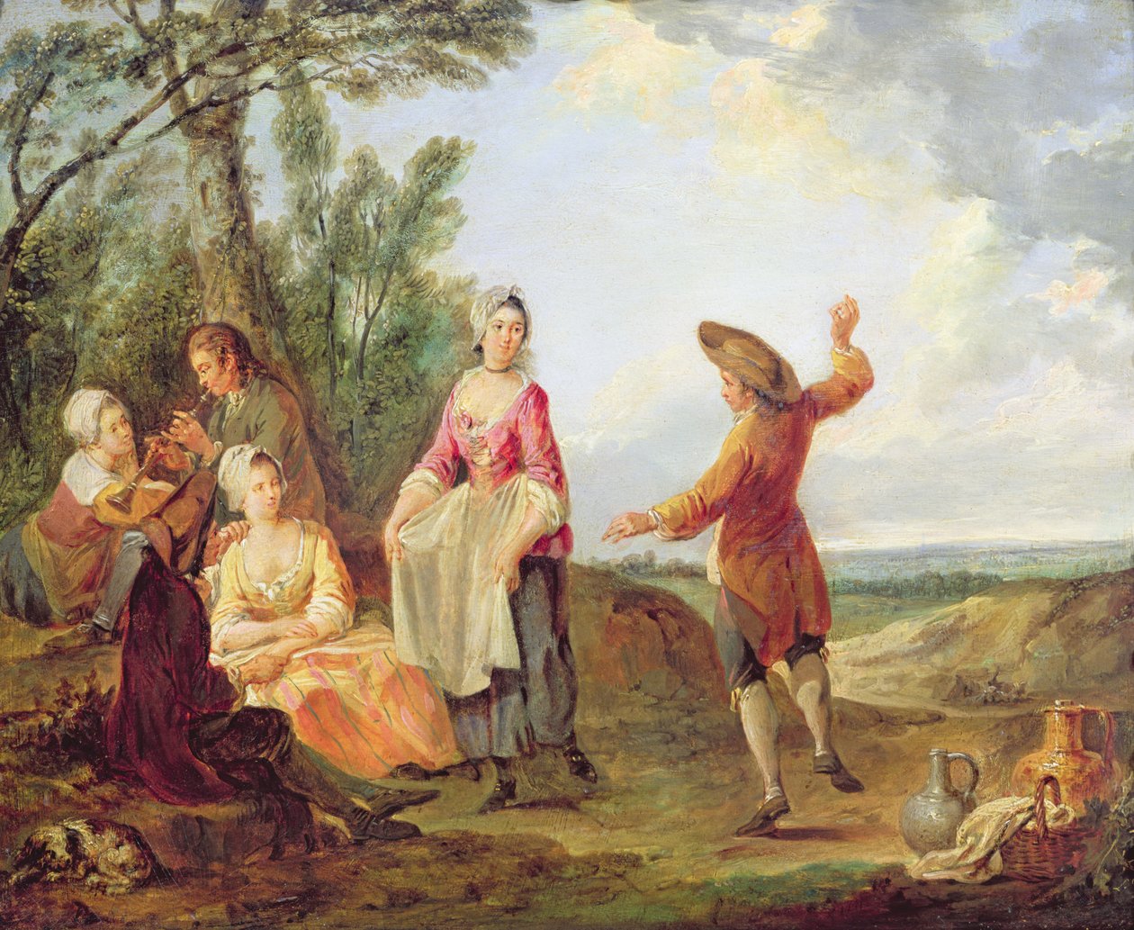 A Dança Rústica de Francois Louis Joseph Watteau