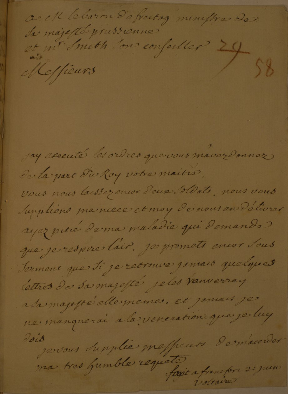 Uma petição para ser libertada da prisão, 31 de junho de 1753 de Francois Marie Arouet Voltaire