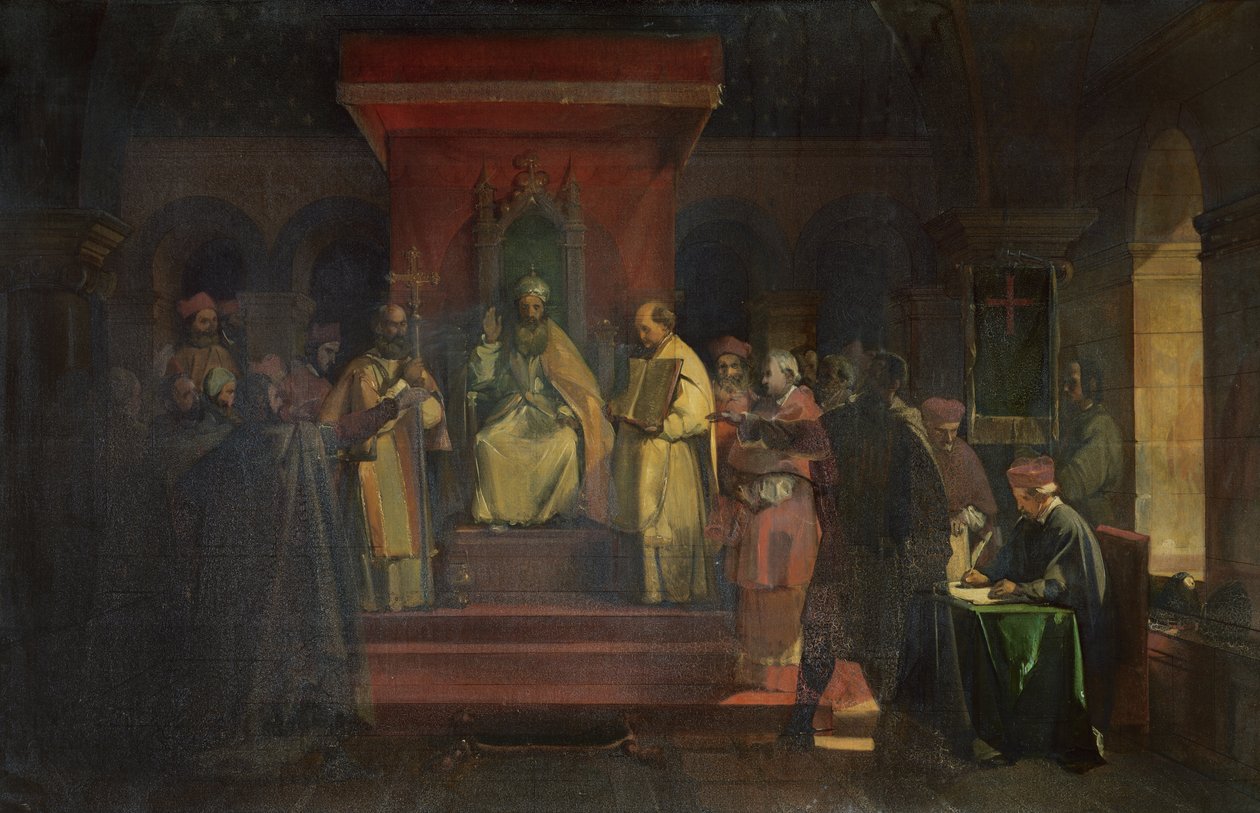 Instituição da Ordem dos Templários em 1128, 1840 de Francois Marius Granet