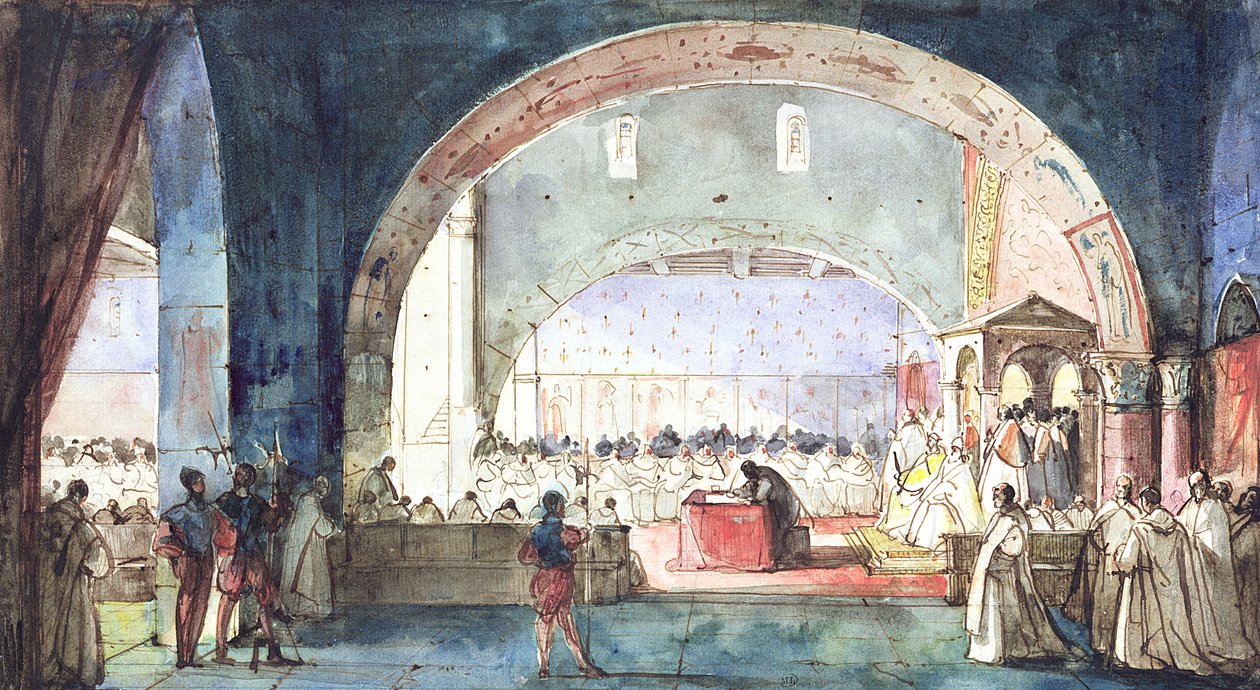 A reunião do Capítulo da Ordem do Templo, realizada em Paris em 1147 de Francois Marius Granet
