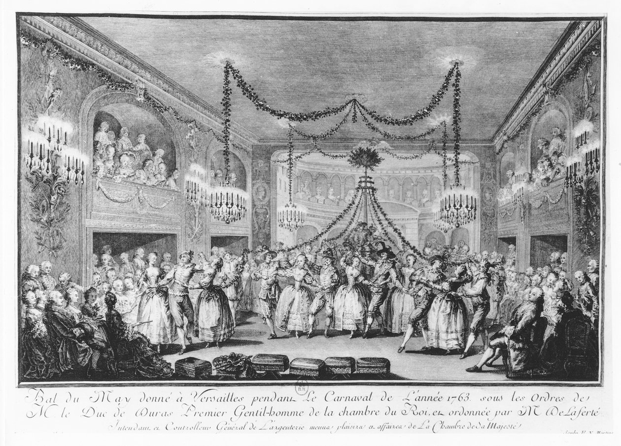 Bola de Maio em Versalhes durante o Carnaval de 1763 de Francois Nicolas Martinet