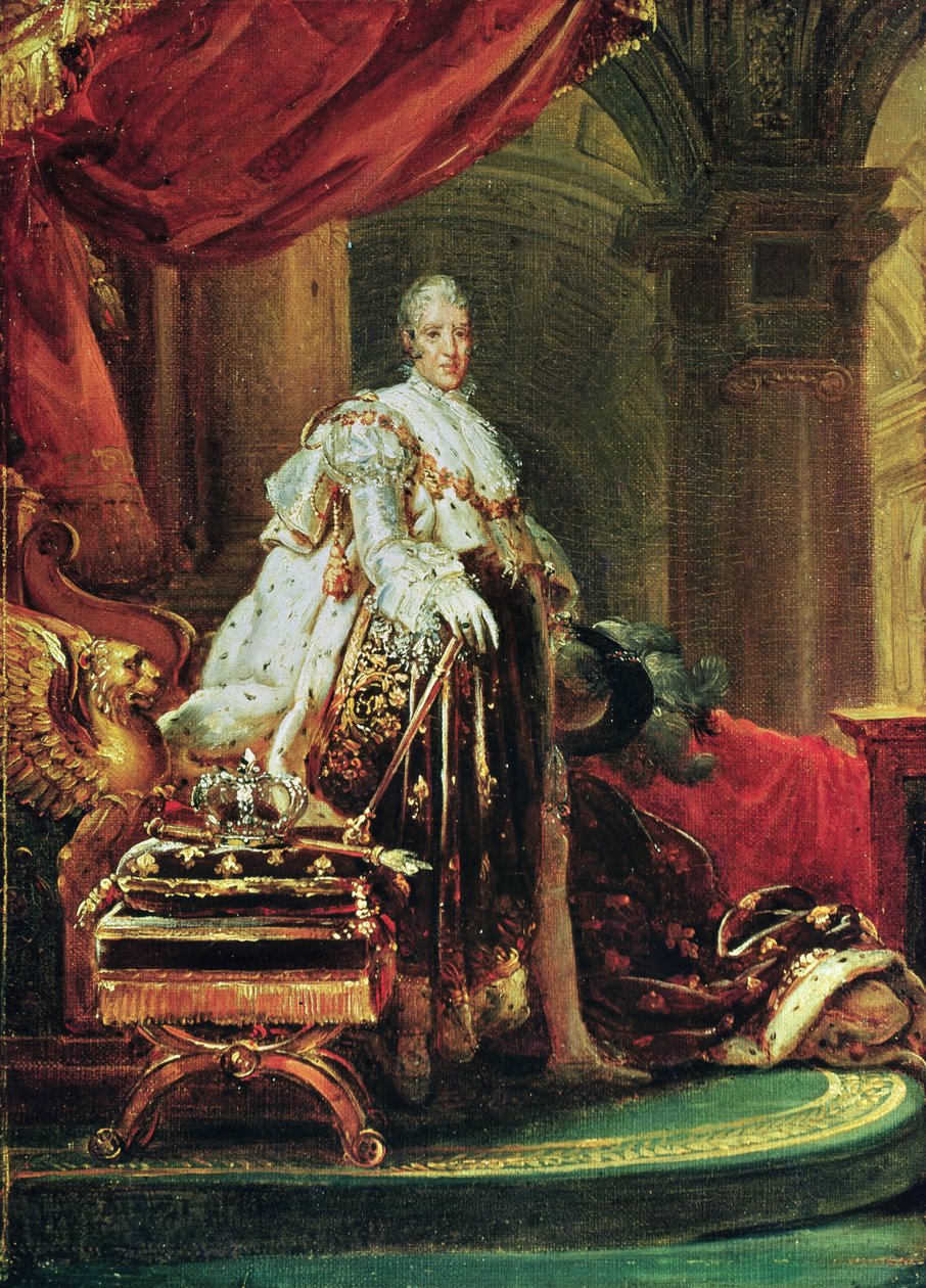 Retrato Completo de Charles X (1757-1836), Rei da França e Navarra (1824-1830), 1825 de Baron François Pascal Simon Gérard