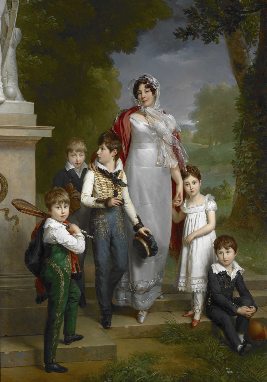 Retrato de Louise-Antoinette-Scholastique Guéhéneuc, Madame la Maréchale Lannes, Duquesa de Montebello, com seus Filhos de Francois Pascal Simon Gerard
