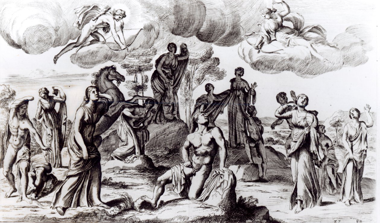 Niobe e seus filhos, c.1653 de Francois Perrier