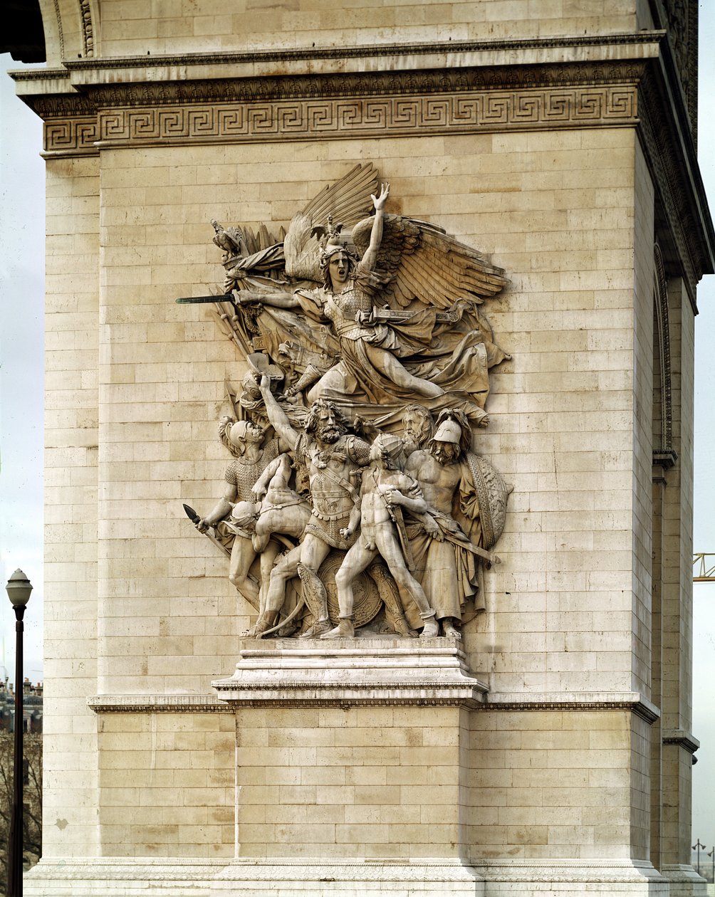 La Marseillaise, detalhe da face oriental do Arco do Triunfo, 1832-35 de Francois Rude