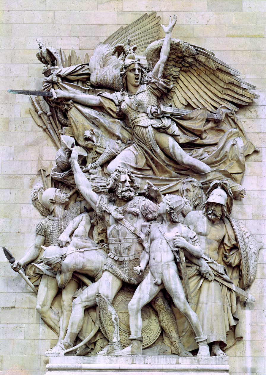 La Marseillaise, detalhe da face oriental do Arco do Triunfo, 1832-35 de Francois Rude