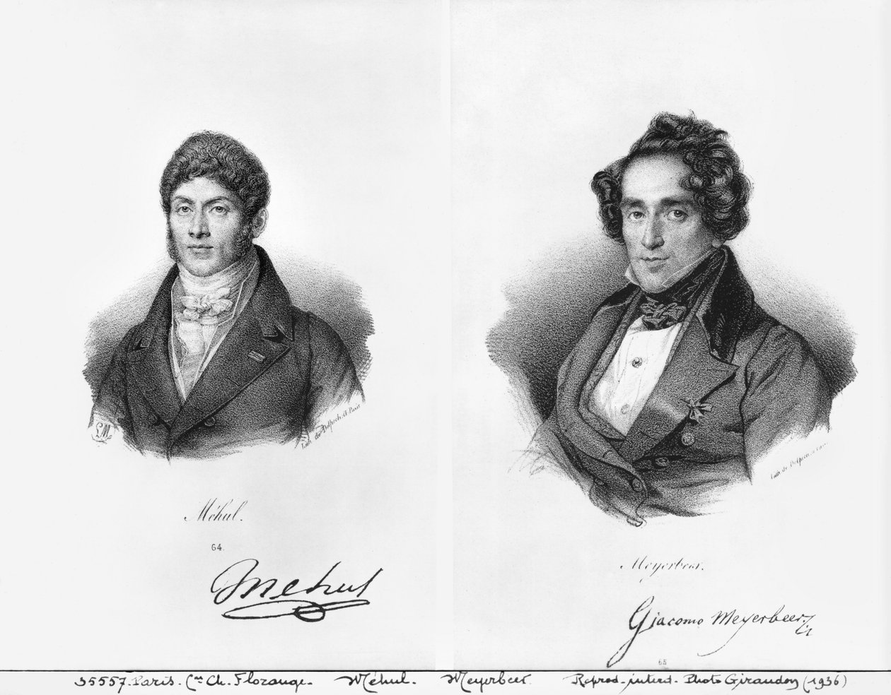 Etienne Mehul (1763-1817) e Giacomo Meyerbeer (1791-1864) de Francois Seraphin Delpech
