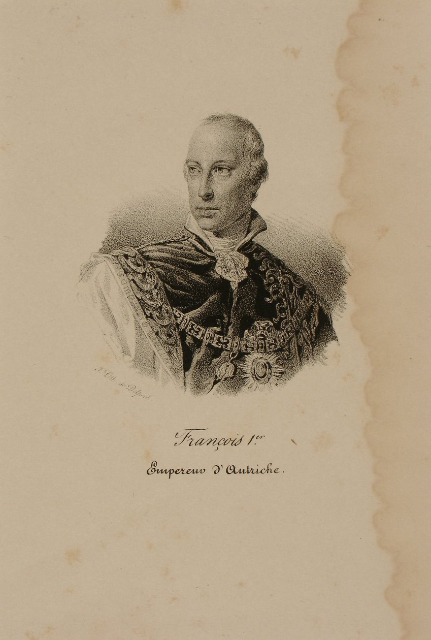 Franz I (1768-1835) Primeiro Imperador da Áustria (1804-35) (litografia) de Francois Seraphin Delpech
