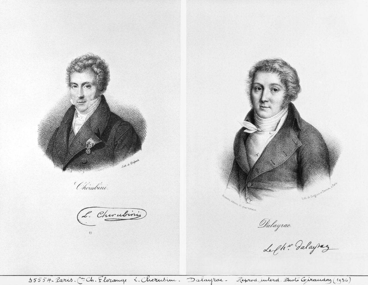 Luigi Cherubini (1760-1842) e Nicolas Marie Dalayrac (1753-1809) de Francois Seraphin Delpech