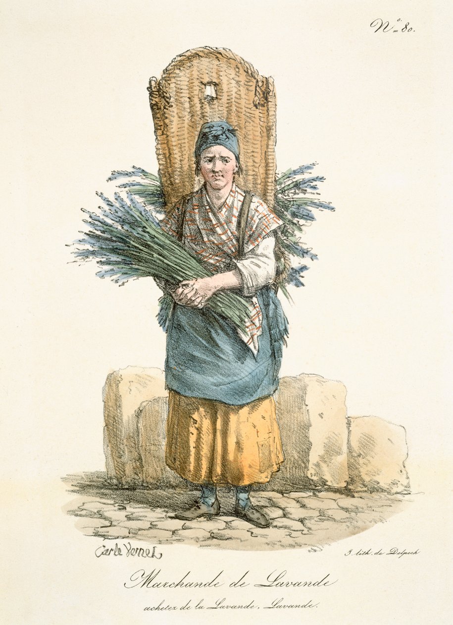 Vendedor da alfazema de Paris, c.1820 de Francois Seraphin Delpech