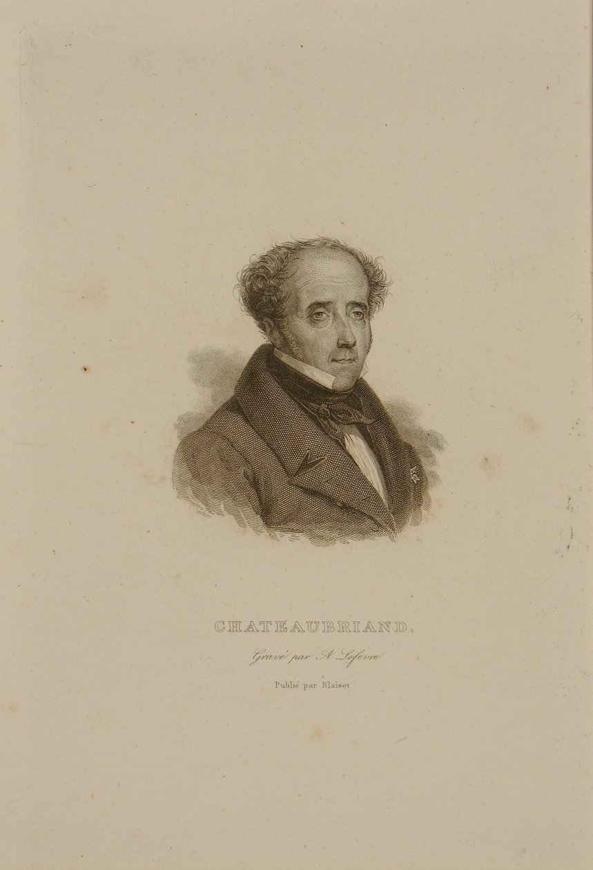 Retrato de François Rene (1768-1848) Visconde de Chateaubriand de Francois Seraphin Delpech