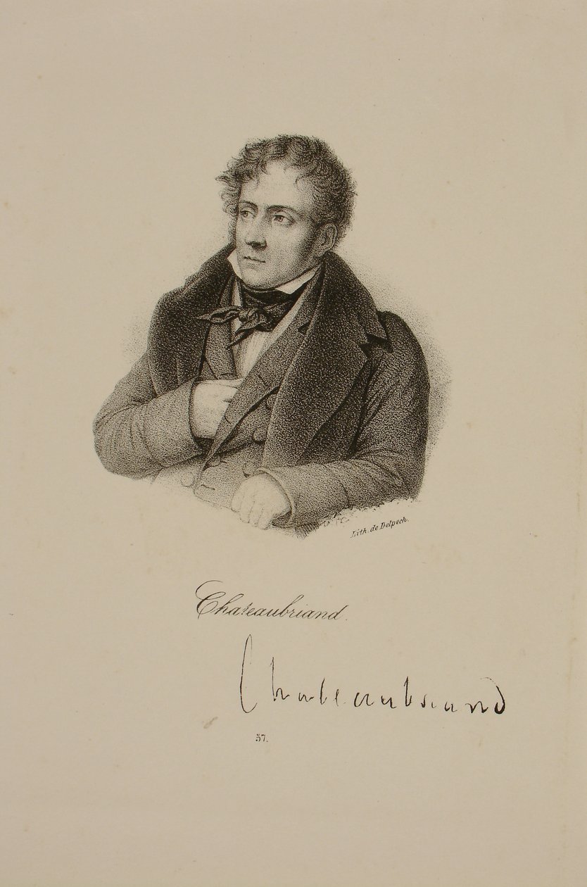 Retrato de François Rene (1768-1848) Visconde de Chateaubriand de Francois Seraphin Delpech