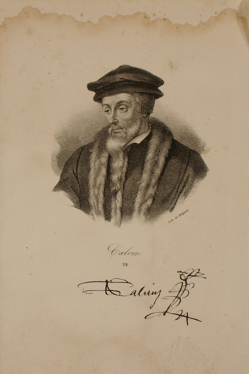 Retrato de João Calvino (1509-64) de Francois Seraphin Delpech