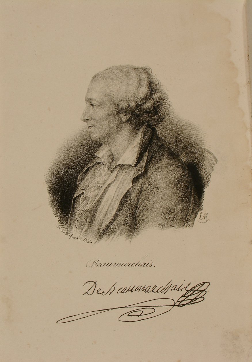 Retrato de Pierre Augustin Caron de Beaumarchais (1732-99) de Francois Seraphin Delpech